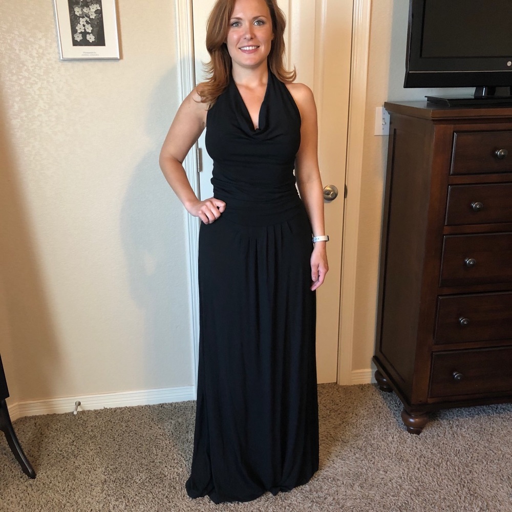 SOLD - Halter Maxi Dress with Cowl Neck